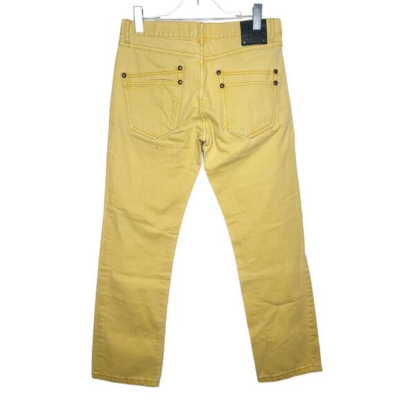 RING OF FIRE Slim Straight Denim Jeans 5-Pockets Mid-Rise Cotton Yellow 31X30 - Picture 3 of 11